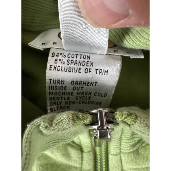 Talbots Petites Sz P Mock Neck Stretch Full Zip Sweater Green Cotton Long Sleeve - Picture 8 of 9
